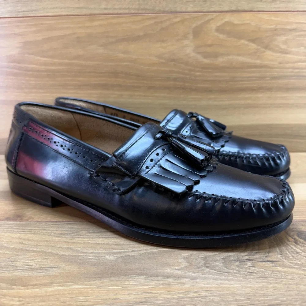 Weejuns GH Bass Jeremy Tassel Loafers Mens 11.5 D Black Leather Old Money Casual